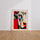 Poster Vache pop art - L'audace colorée à la Lichtenstein — Vierge - living-room — passe-partout blanc