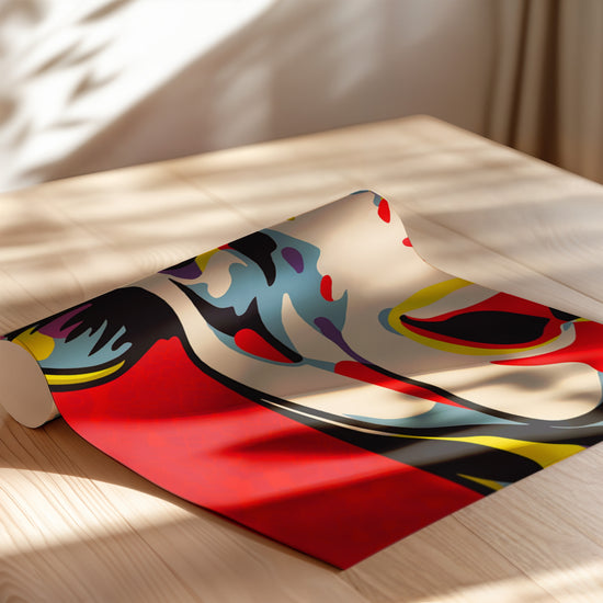 Poster Vache pop art - L'audace colorée à la Lichtenstein — Vierge - poster-enroullé
