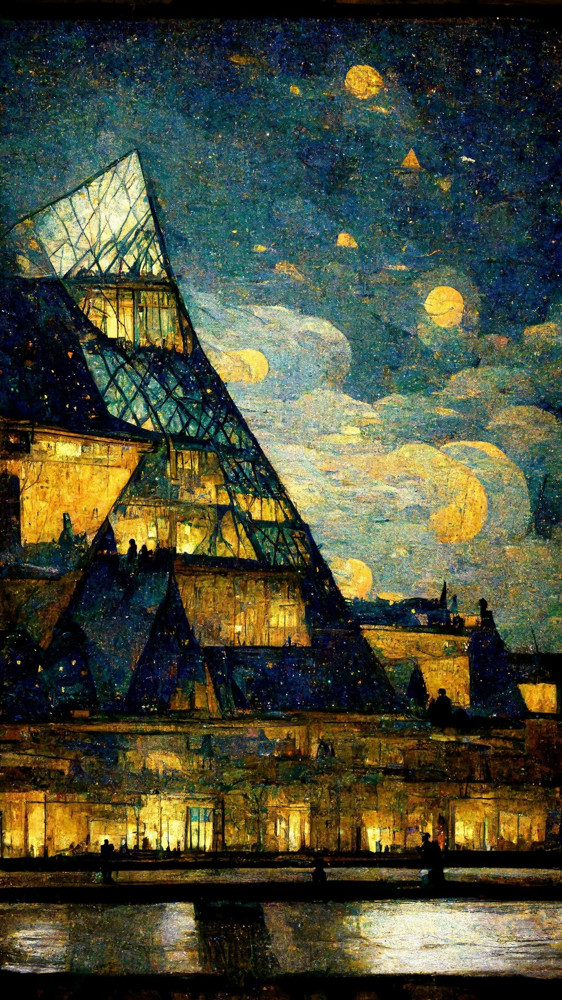 Poster Van Gogh - Le Louvre habité, lumineux comme une nuit étoilée