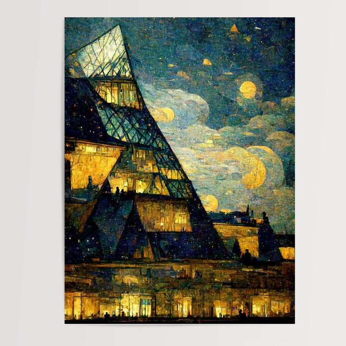Poster Van Gogh - Le Louvre habité, lumineux comme une nuit étoilée — Vierge - poster-presentation-produit