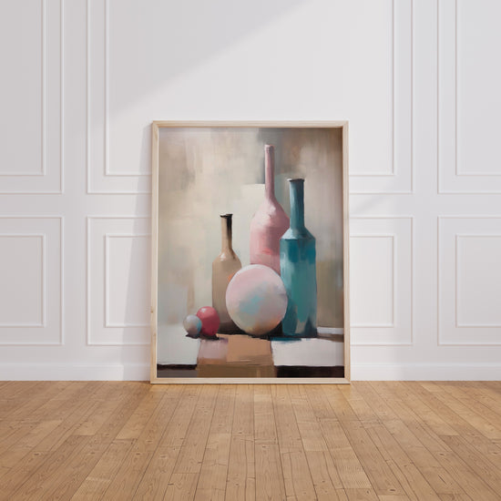 Poster Vases abstraits - Douceur pastel et formes apaisantes — Vierge - living-room