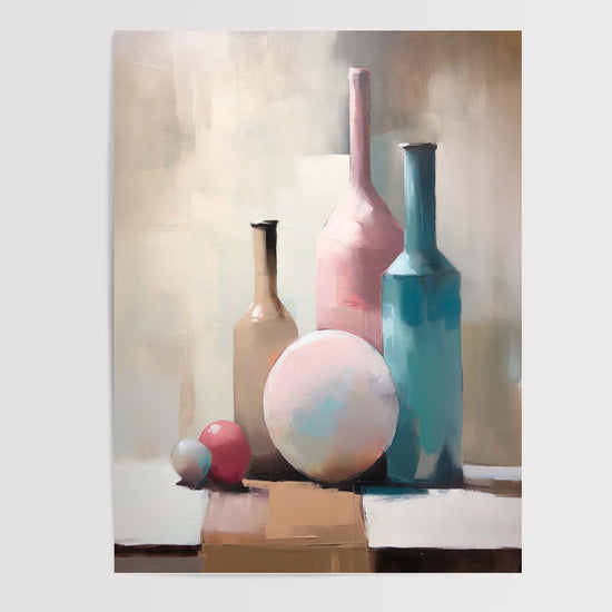 Poster Vases abstraits - Douceur pastel et formes apaisantes — Vierge - poster-presentation-produit