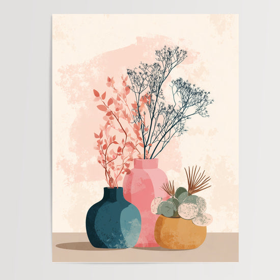 Poster Vases scandinaves - Douceur pastel et esprit nordique — Vierge - poster-presentation-produit