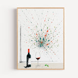 Poster Vin éclaboussé - Explosion joyeuse et cuisine en fête