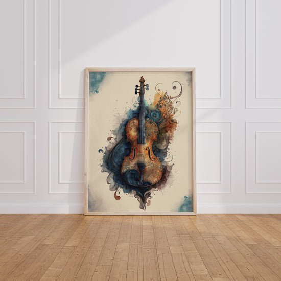 Poster Violon - Douceur d'une mélodie suspendue au salon — Vierge - living-room