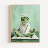 Poster Yoga Frog - Grenouille zen en pleine méditation