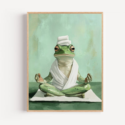 Póster Yoga Frog - Rana zen en plena meditación