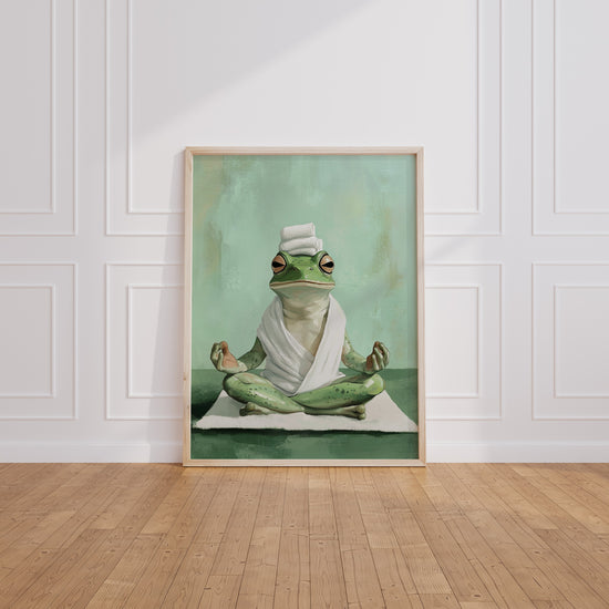 Poster Yoga Frog - Grenouille zen en pleine méditation — Vierge - living-room