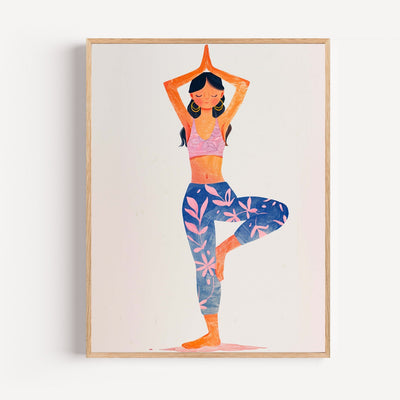 Poster Yoga - Posture de l'arbre et douceur apaisante