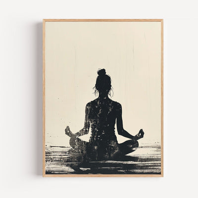 Poster Yoga - Silhouette lotus pour un souffle apaisé