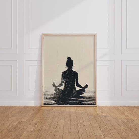 Poster Yoga - Silhouette lotus pour un souffle apaisé — Vierge - living-room