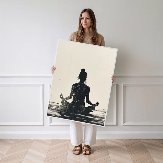 Poster Yoga - Silhouette lotus pour un souffle apaisé — Vierge - poster-femme-debout