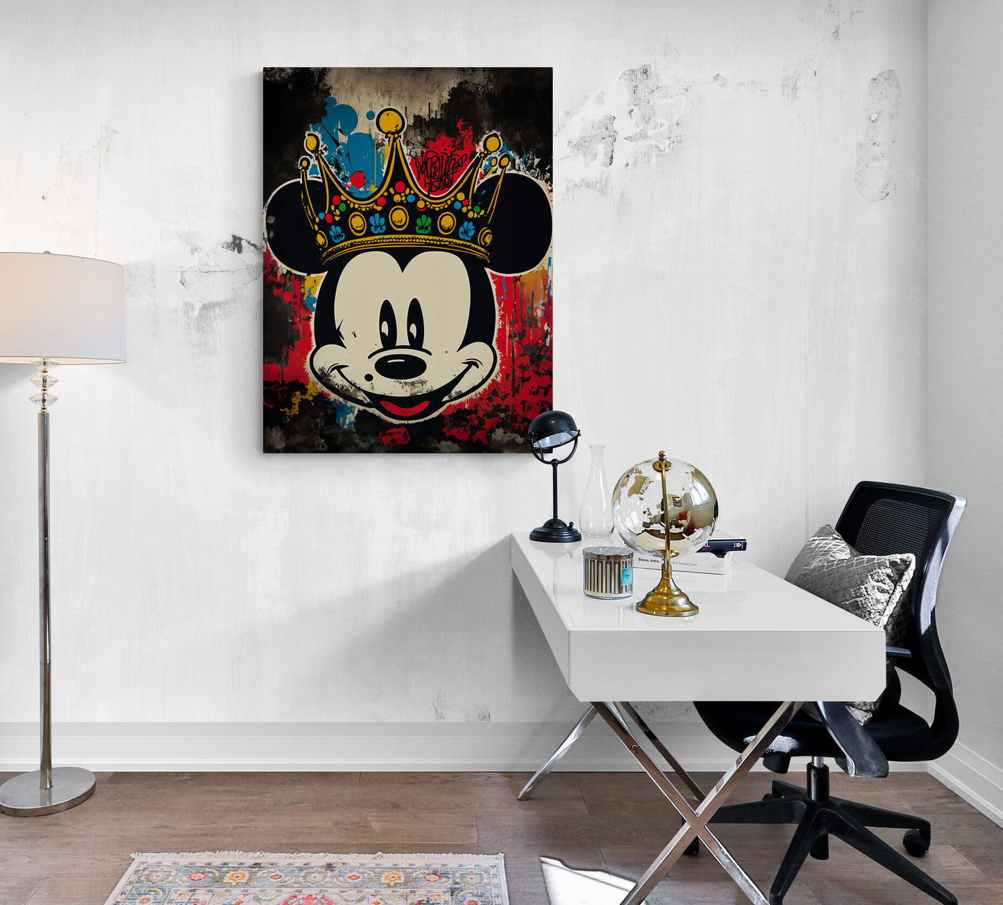 ableau "Mickey Street Art" dans un bureau professionnel. Il apporte une touche d'originalité et de décalé à l'environnement de travail