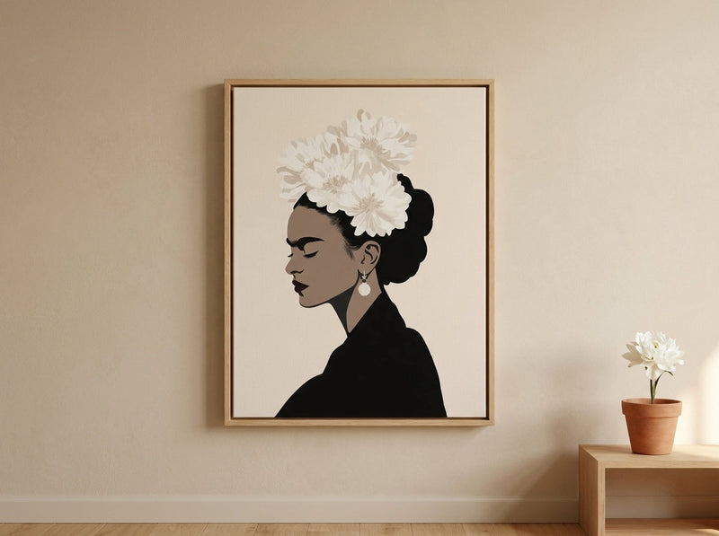 Frida Kahlo minimalist portrait art print — MyselfMonArt collection