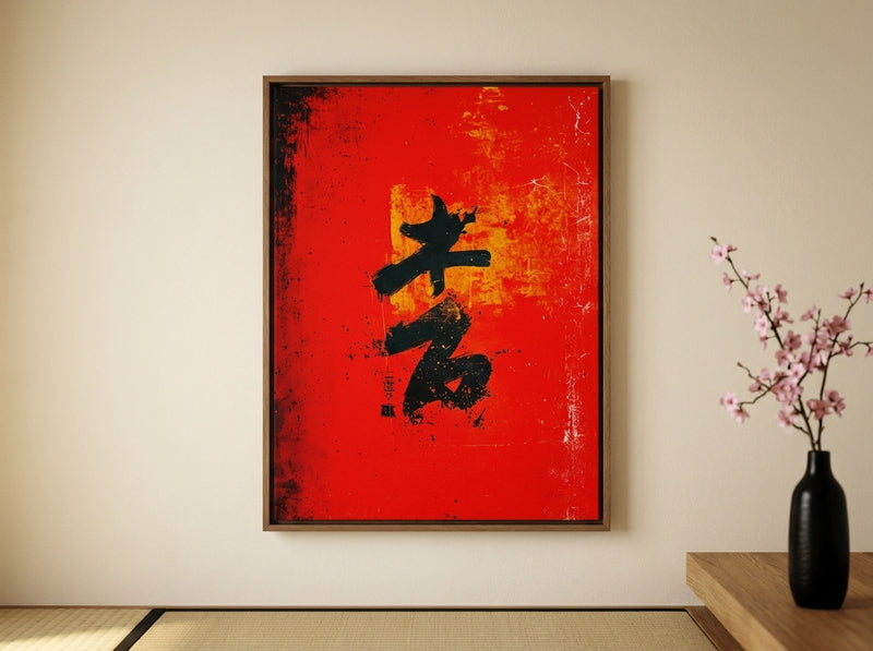 Tableau japonais avec estampe revisitée — collection MyselfMonArt