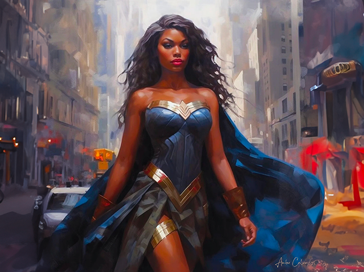 schwarzes Supergirl-Gemälde