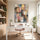 Contemporary abstract wall art with layered textures, gold, blush and blue, perfect for serene interiors