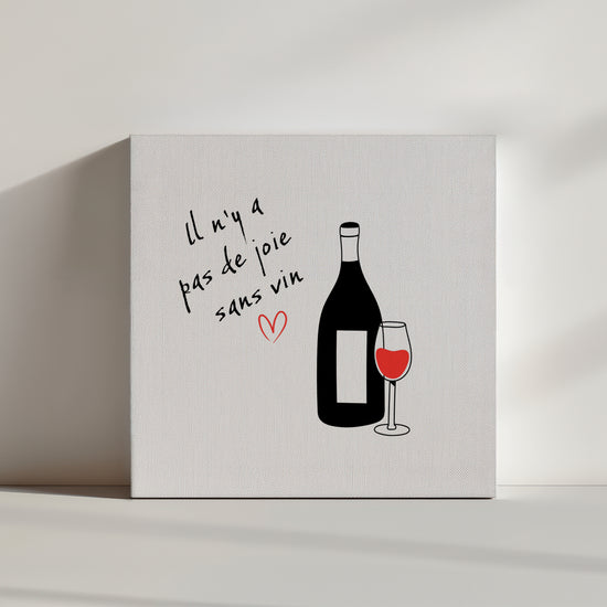 Kitchen wall poster featuring a wine bottle illustration and quote