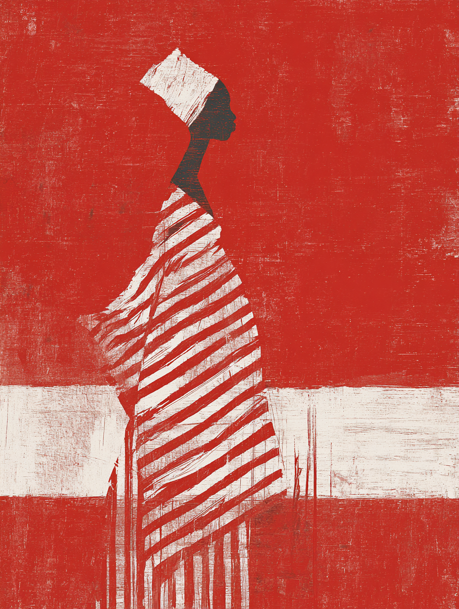 Grand tableau Femme africaine - Dignité au turban blanc