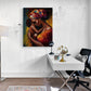 tableau pour bureau, ambiance africaine, couleurs chaude