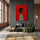 Tableau africain femme de profil élégante fond rouge vif décoration murale salon moderne