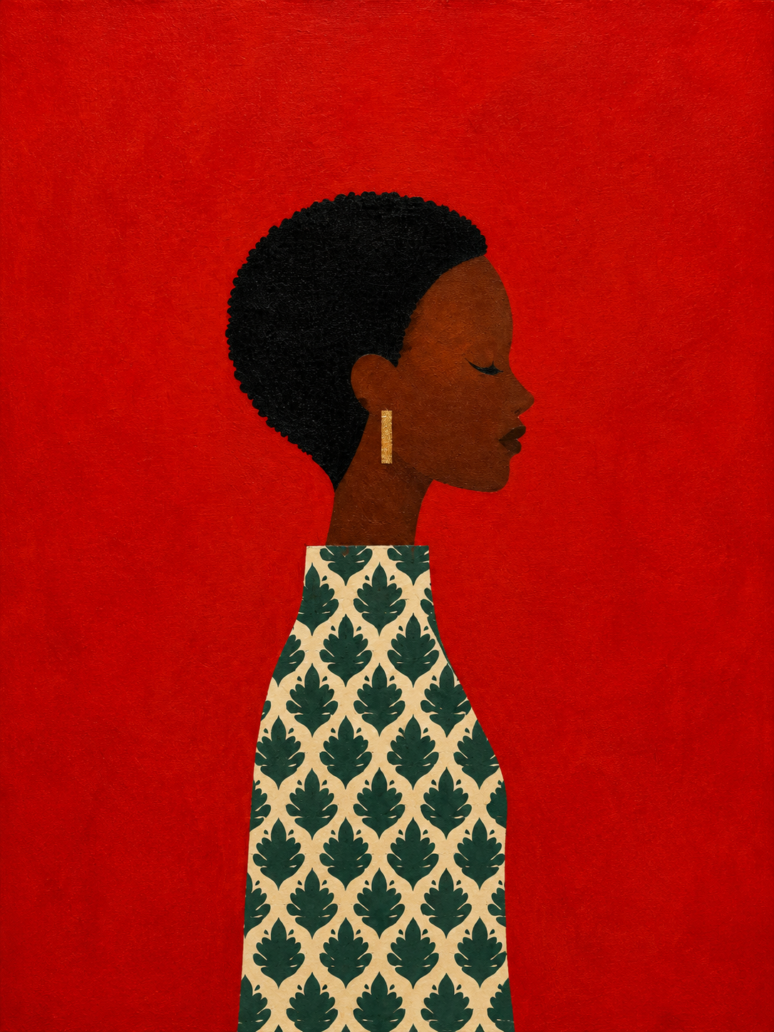 Tableau Femme africaine - Élégance silencieuse et dignité vibrante