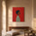 Tableau africain femme de profil élégante sur fond rouge vif décoration murale salon moderne