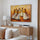 Tableau africain femmes dansant robes blanches voiles colorés décoration salon minimaliste tons dorés