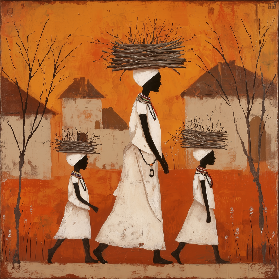 Tableau décoratif Femmes africaines - Porteuses d'eau