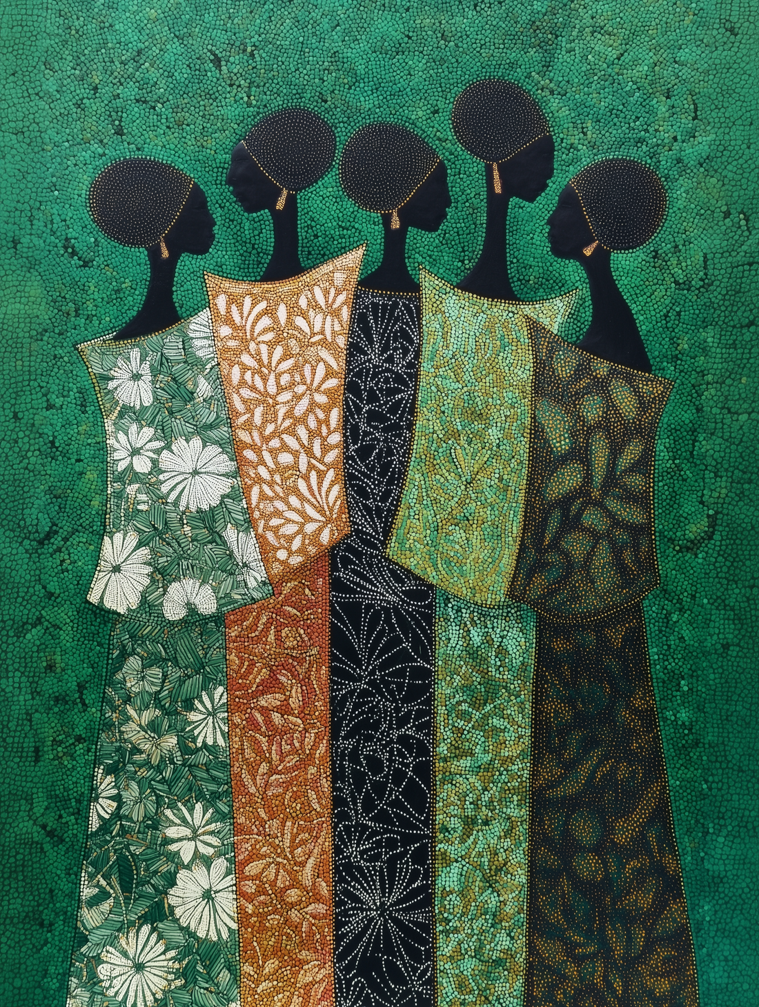 Tableau original Femmes africaines - Motifs ancestraux