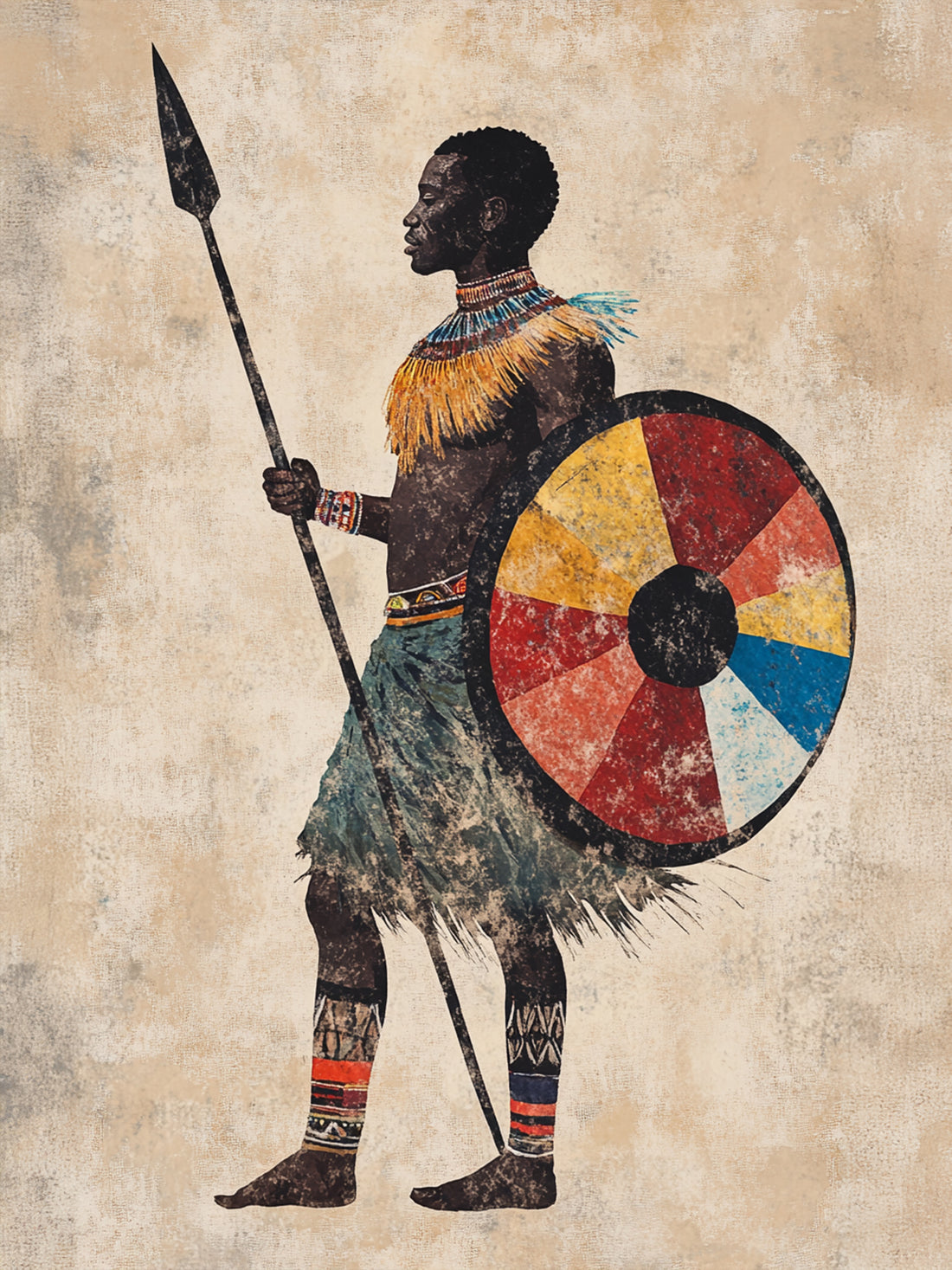 African Warrior Spirit Canvas Wall Art