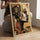 Tableau africain profil féminin mosaïque dorée motifs ethniques décoration salon moderne bois naturel