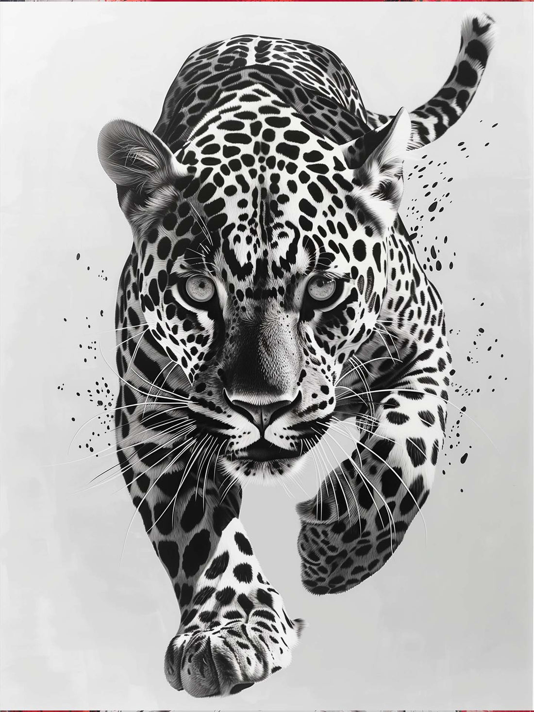 Original Black & White Cheetah Painting – Running Cheetah Wall Art