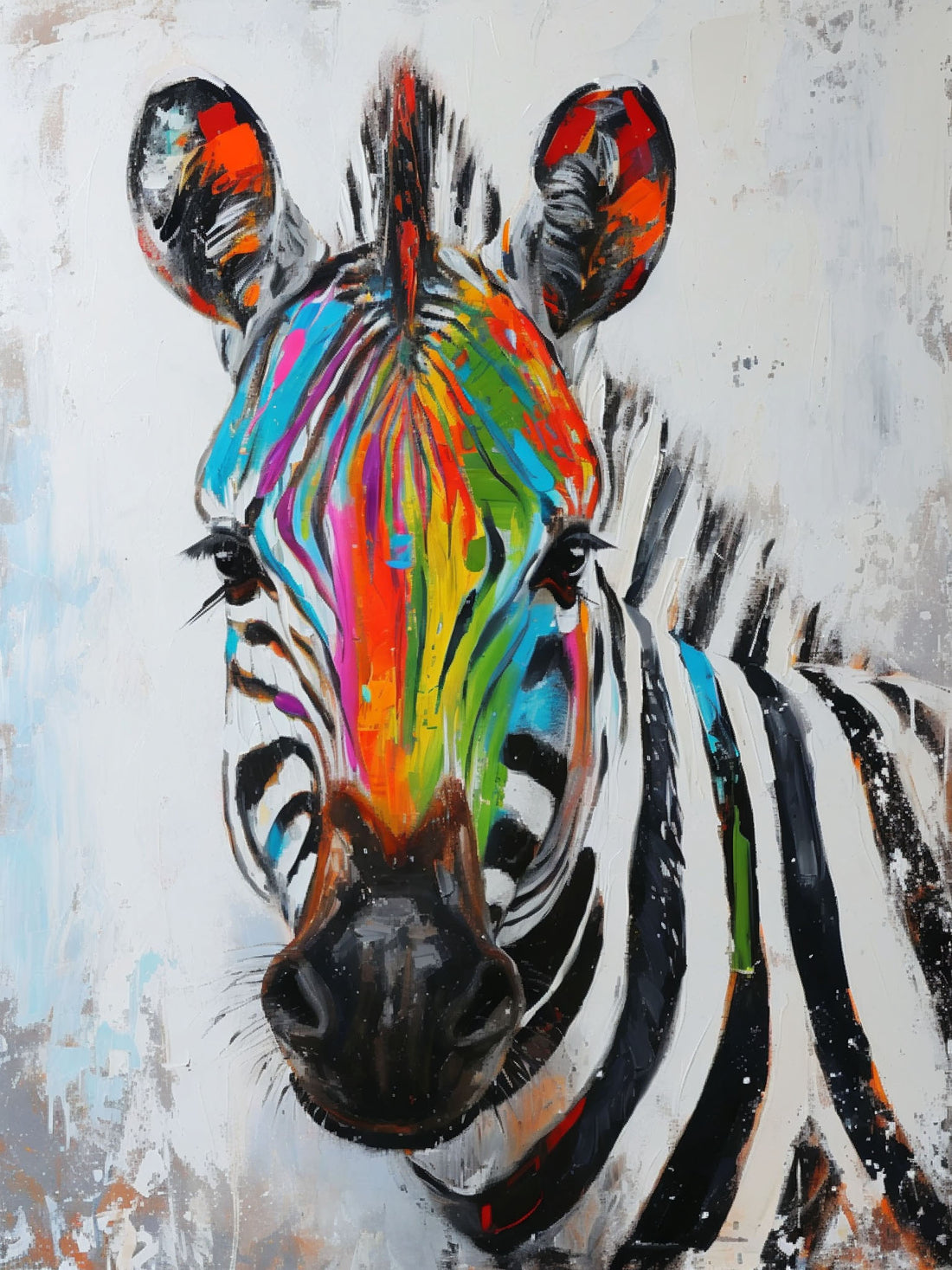 Rainbow Zebra Pop Art Canvas – Vibrant Wall Art