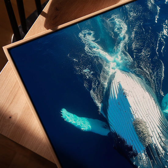 Humpback whale ocean wall art print for Scandinavian living rooms