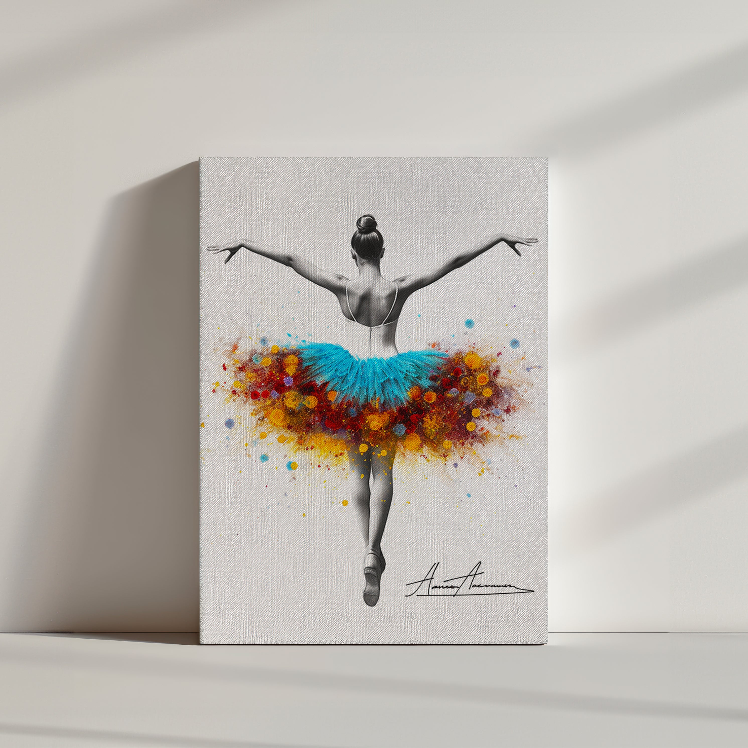 Ballerina Wall Art – Ethereal Floral Dance | MyselfMonArt