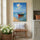 Tableau sur toile barque colorée plage mer turquoise décoration murale salon ambiance marine apaisante