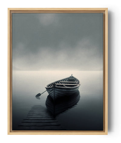 Zen-Deko-Wandbild, minimalistisch, Foto Boot auf dem Wasser