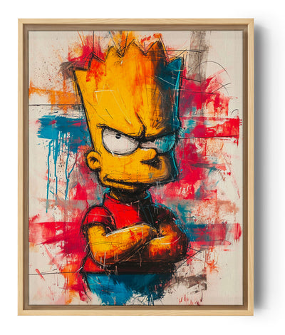 Street art, Bart Simpson, grafiti vibrante.