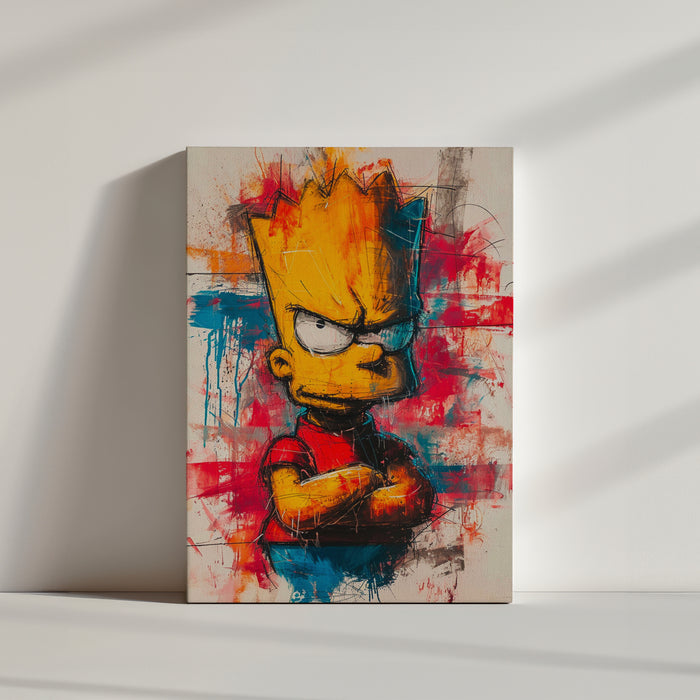 Vibrant Bart Simpson graffiti street art mural artwork