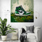 Oeuvre originale inspirée des baskets Air Jordan vertes pour décoration d'interieur..