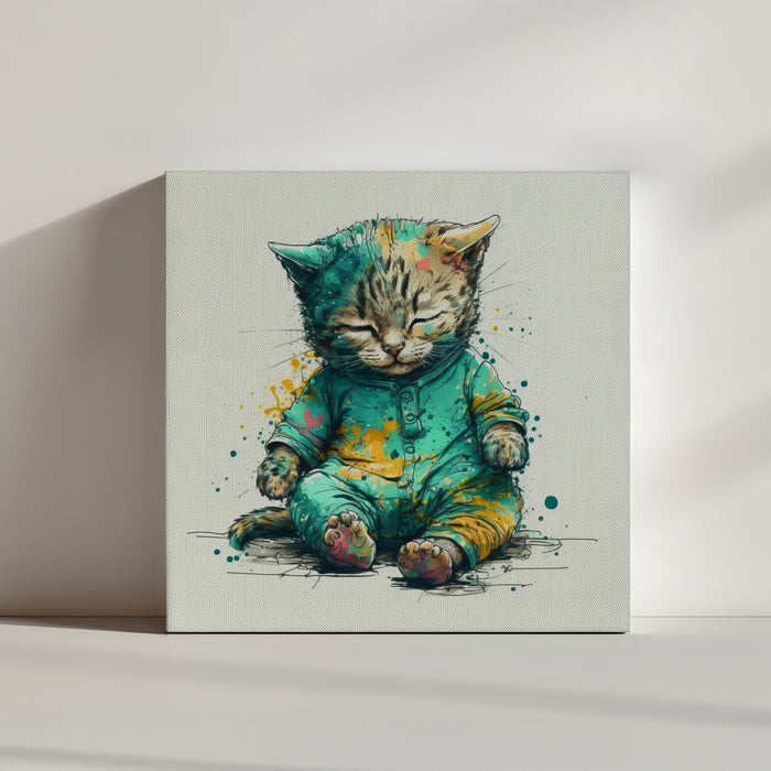 Kitten wall art, street art decor