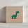 Tableau bebe dinosaures, illustration d'un diplodocus vert bleu minimaliste