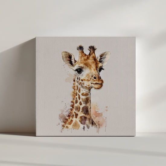 Watercolor baby giraffe nursery wall art