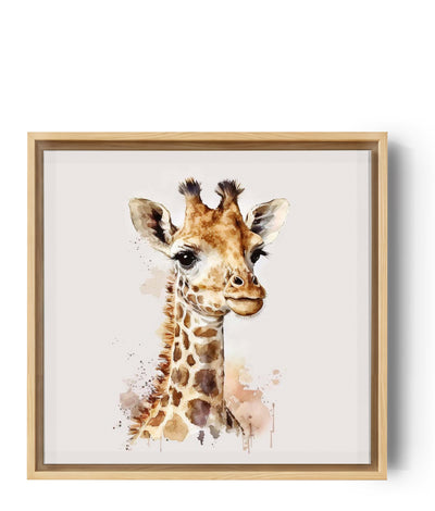 Watercolor baby giraffe nursery wall art