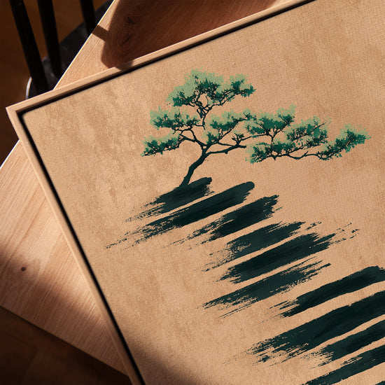 Bonsaï japonais sumi-e tableau pour bureau minimaliste