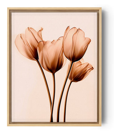 Light brown tulip canvas print capturing modern elegance and poetic style