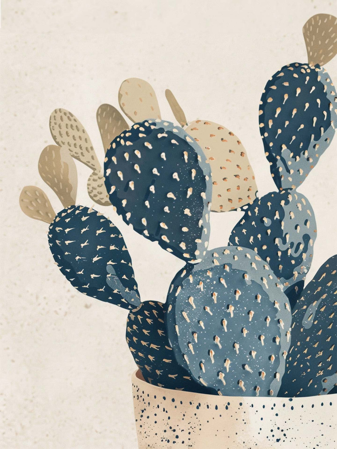 Toile contemporaine Cactus - Sérénité bohème