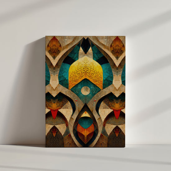 Tableau calligraphie arabe moderne, art abstrait coloré