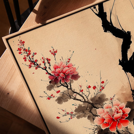 Fleurs de cerisier japonais tableau pour salle à manger scandinave